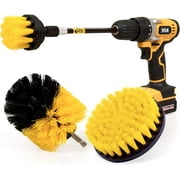 Yirtree 1/3 Pack Drill Brush Power Scrubber Cleaning Brush Extended Long Attachment Set All Purpose Drill Scrub Brushes Kit for Grout, Floor, Tub, Shower, Tile, Bathroom